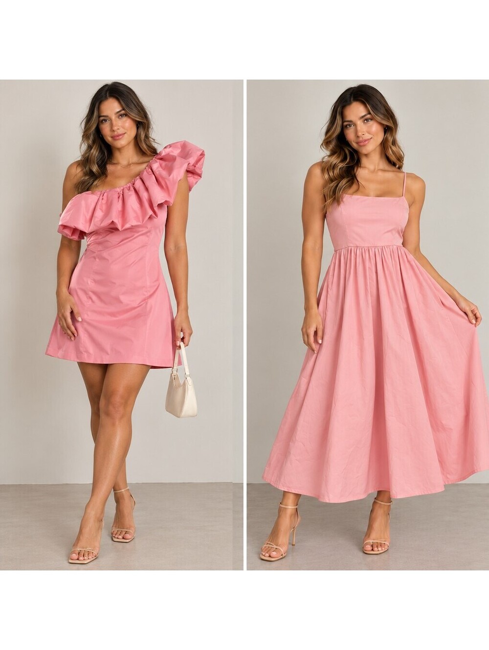 2 Pink Dress Lot – Size Large – H&M, Retrod – Mini / Midi